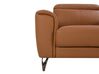 Conjunto de sofás reclináveis de 4 lugares em pele castanha dourada NARWIK_720658