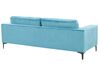 3 Seater Velvet Sofa Light Blue VADSTENA _771429
