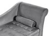 Chaise-longue à direita com arrumação em veludo cinzento claro PESSAC_881800