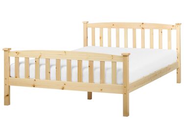 Łóżko drewniane 140 x 200 cm jasne GIVERNY