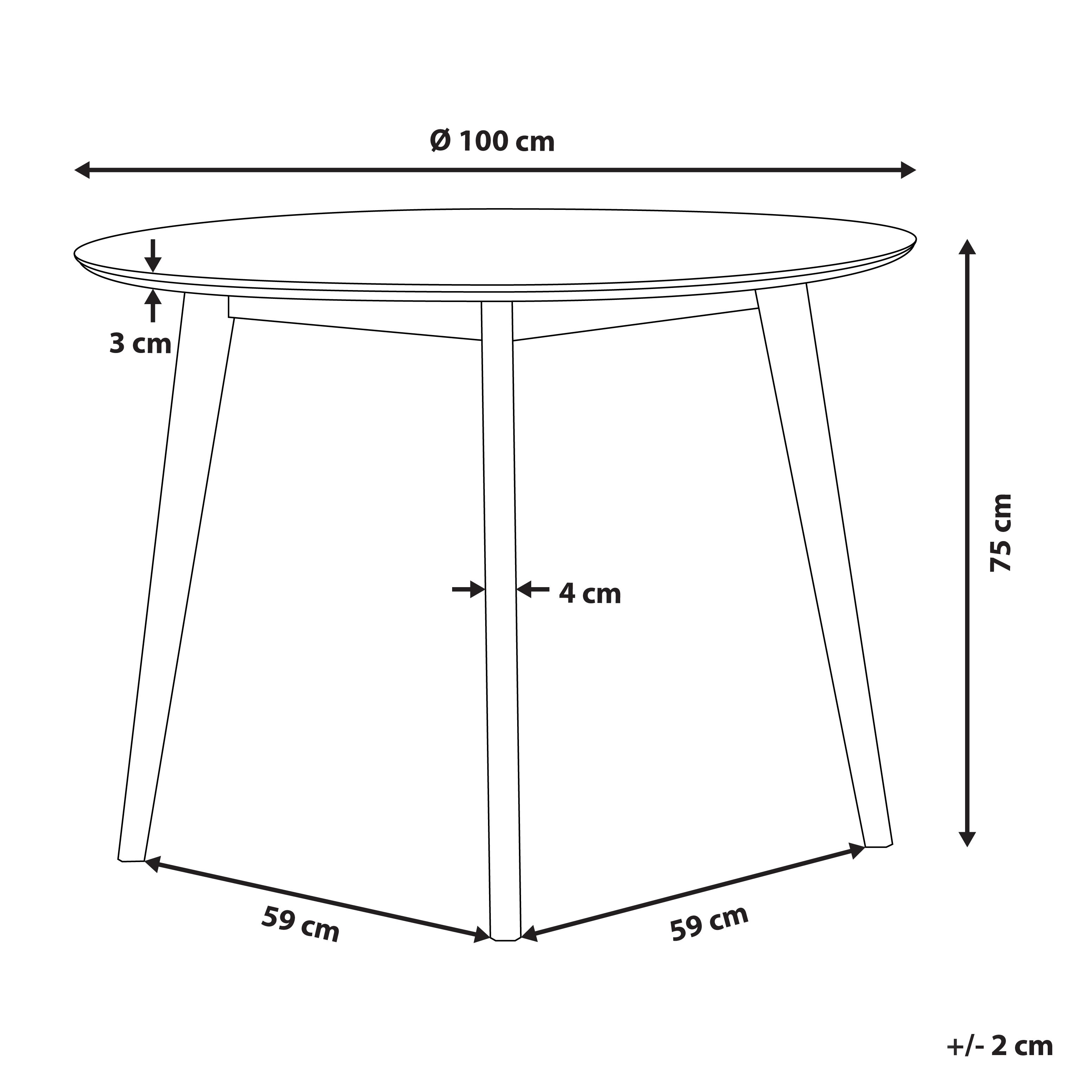 Stół do jadalni ø 100 cm biały ROXBY