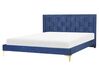 Velvet EU King Size Bed Navy Blue LIMOUX_867258