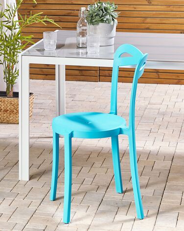 Set of 2 Dining Chairs Blue CAMOGLI
