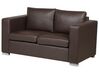2 Seater Leather Sofa Brown HELSINKI_740868