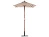  Parasol de jardin en bois avec toile beige sable 144 x 195 cm FLAMENCO_690295