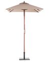 Parasol de jardin en bois avec toile beige sable 144 x 195 cm FLAMENCO_690295