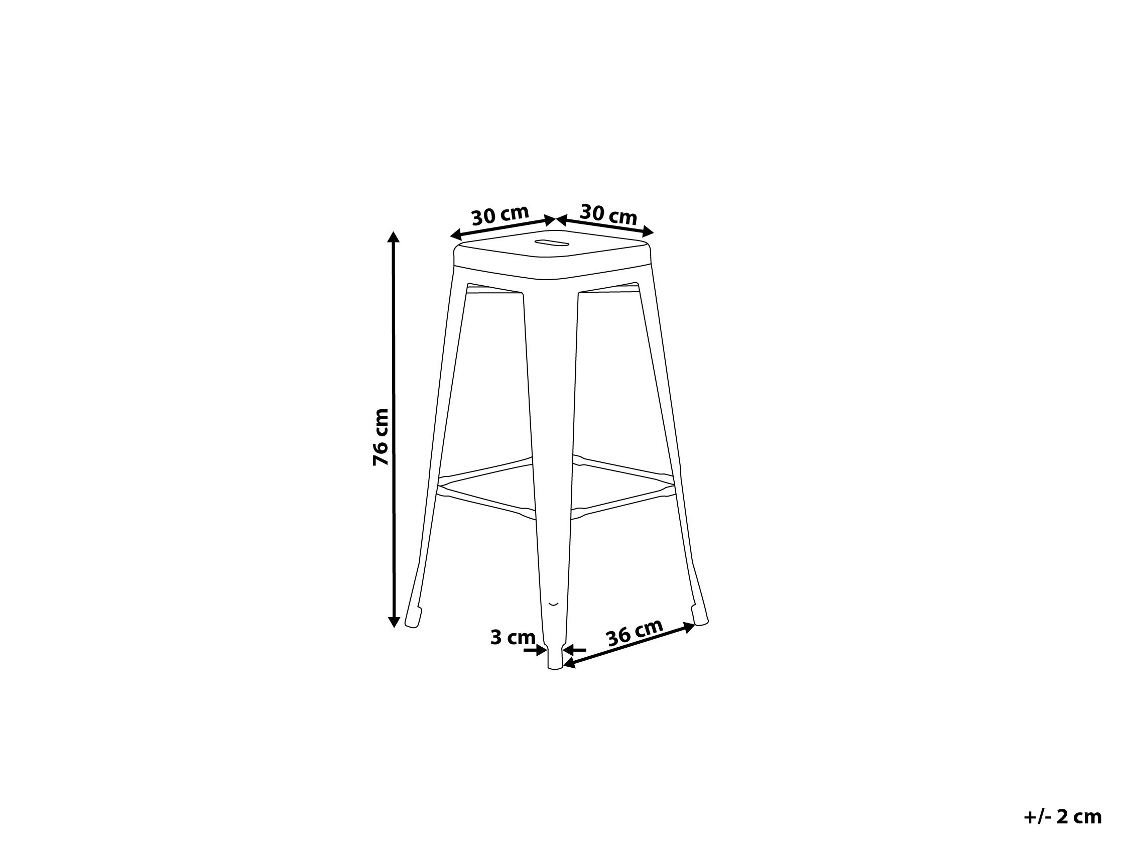Barhocker silber-gold 2er Set Höhe 76 cm CABRILLO | Beliani.de