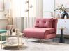 Sofa welurowa rozkładana różowa VESTFOLD_850939