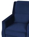 Fotel rozkładany welurowy niebieski EGERSUND_794290
