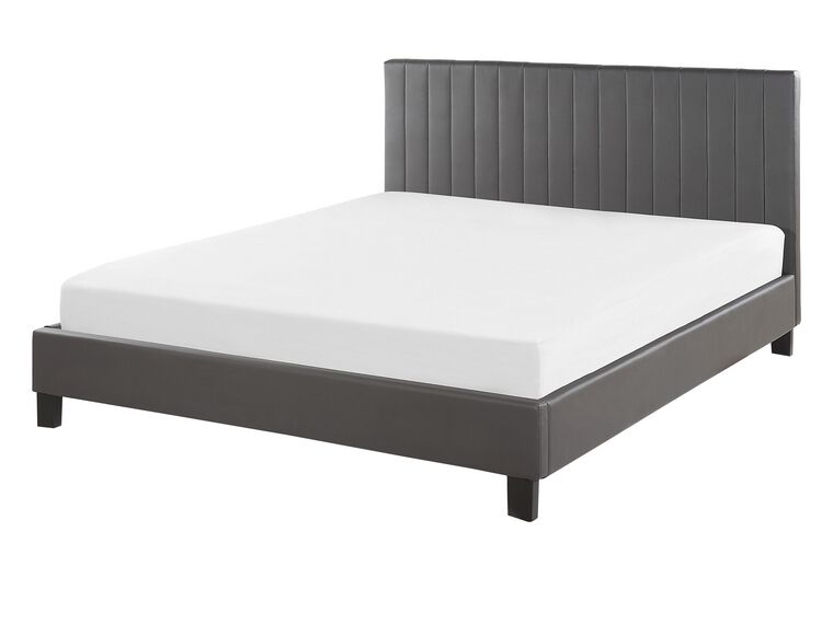  Faux Leather EU Double Size Bed Grey POITIERS_793289