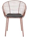 Conjunto de 2 cadeiras em metal cor de cobre vermelho HOBACK_775482