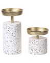 Conjunto de 2 candeleros de metal dorado/multicolor KAENGAN_849134