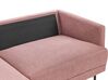 Right Hand 2 Seater Fabric Corner Sofa Pink Brown BREDA_876077