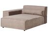 Right Hand 2 Seater Modular Fabric Corner Sofa with Ottoman Brown HELLNAR_912338
