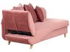 Chaise-longue à esquerda com arrumação em veludo rosa MERI II_914292