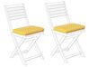 Sitzkissen für Stuhl FIJI 2er Set gelb / weiss geometrisches Muster 29 x 38 x 5 cm_736038