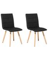 Set of 2 Fabric Dining Chairs Black BROOKLYN_696365
