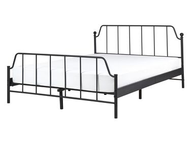 Łóżko metalowe 140 x 200 cm czarne MAURESSAC
