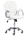 Swivel Faux Leather Office Chair White with Crystals PRINCESS_855624