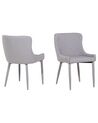 Set of 2 Fabric Dining Chairs Light Grey SOLANO_703698