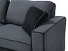 3-Sitzer Sofa Samtstoff grau / schwarz FALUN_744321