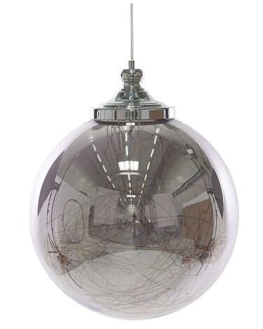 Lampadario in vetro color argento forma sferica BENI L