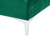 Canapé modulable 3 places en velours vert avec pouf ottoman EVJA_789450