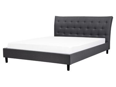Fabric EU King Size Bed Dark Grey SAVERNE