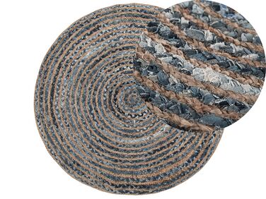 Okrúhly jutový koberec ⌀ 120 cm modrá/béžová MASLAK