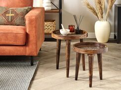 Sivupöytäsetti tumma mangopuu 2 kpl ASTAI Sivupöytäsetti tumma mangopuu 2 kpl ASTAI