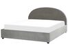 Zamatová posteľ s úložným priestorom 180 x 200 cm sivá VAUCLUSE_837434