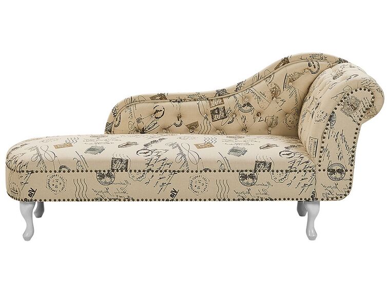 Right Hand Chaise Lounge Print Beige NIMES_768978