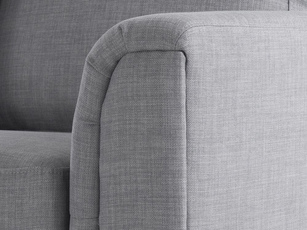 Right Hand Fabric Corner Sofa with Ottoman Light Grey OSLO Beliani.se