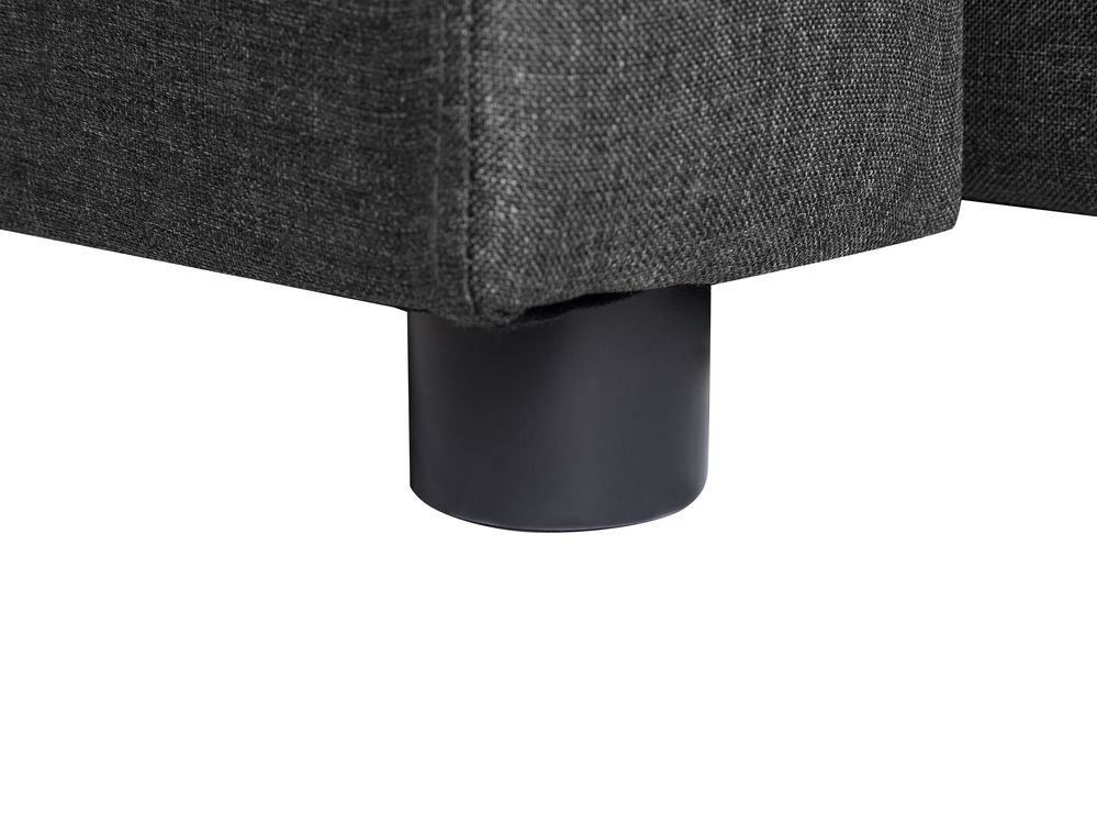 Fabric Corner Sofa Bed with Storage Dark Grey SOMMEN Beliani.co.uk