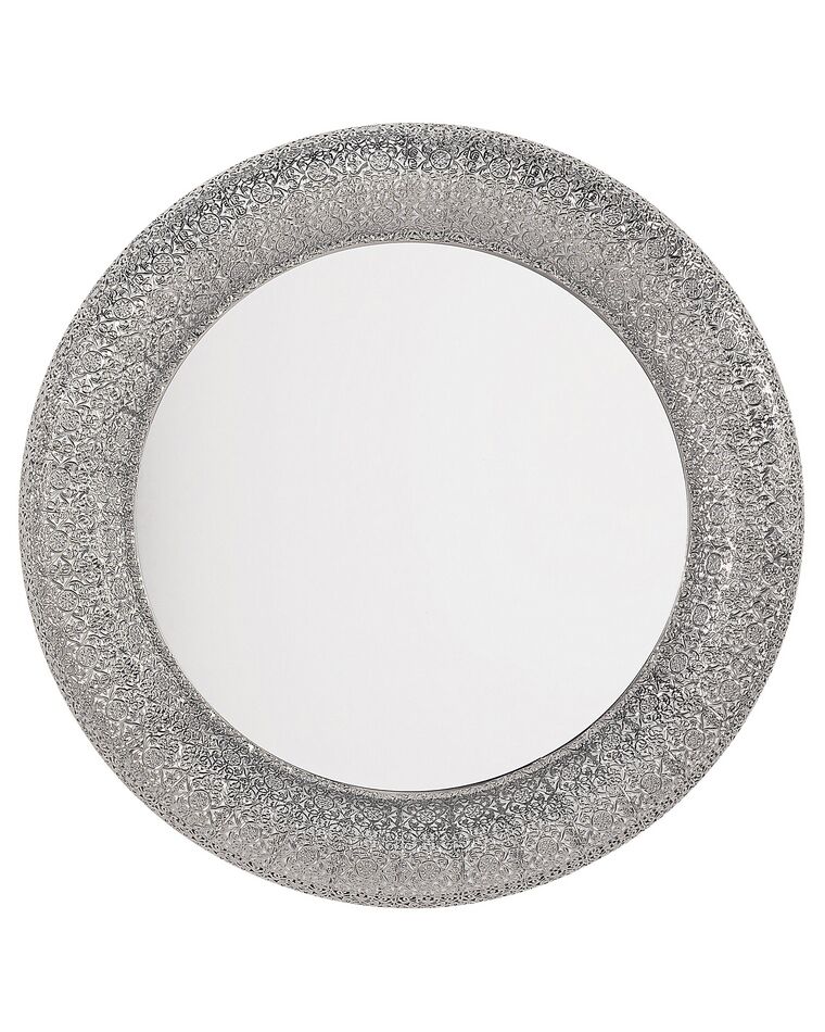 Nástěnné stříbrné zrcadlo ø80 cm CHANNAY_704598