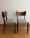 Conjunto de 2 cadeiras de jantar em madeira escura e cinzento EDEN_853817