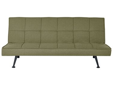 Sofá-cama de 3 lugares em tecido verde-oliva HASLE