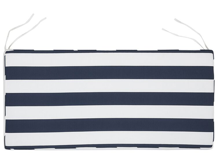 Acacia Wood Garden Bench 120 cm with Blue Cushion VIVARA Beliani.at