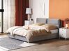 Sametová postel s úložným prostorem 160 x 200 cm světle šedá BATILLY_830155