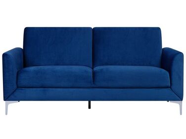 3 Seater Velvet Sofa Navy Blue FENES