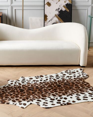 Faux Cowhide Area Rug with Spots 150 x 200 cm Brown and White BOGONG