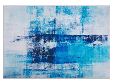 Tappeto blu multicolore 140 x 200 cm stampa 3d a pelo corto moderno