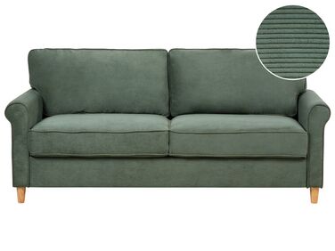 Sofa 3-osobowa sztruksowa ciemnozielona RONNEBY