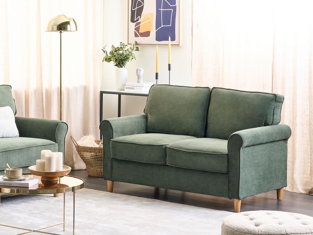 Dark green two seater sofa top