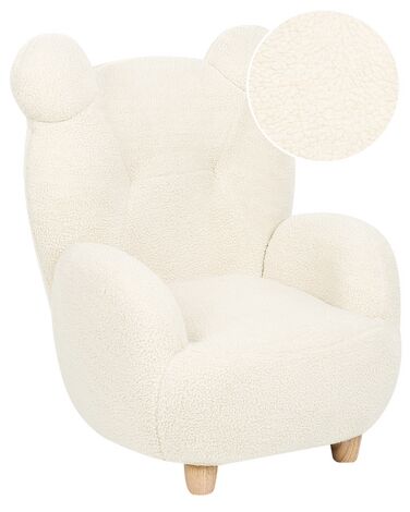 Cadeira para crianças forma de urso branco-creme MELBU