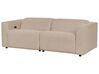 2 personers sofa m/elektrisk recliner sandbeige fløjl ULVEN_911581