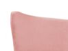 Cama con somier de terciopelo rosa melocotón/dorado 140 x 200 cm CHALEIX_844522