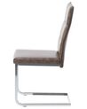 	Conjunto de 2 sillas de comedor de piel sintética marrón claro/plateado ROCKFORD_693199