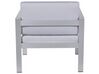 Salon de jardin en aluminium coussin en tissu gris clair table basse incluse SALERNO_679528