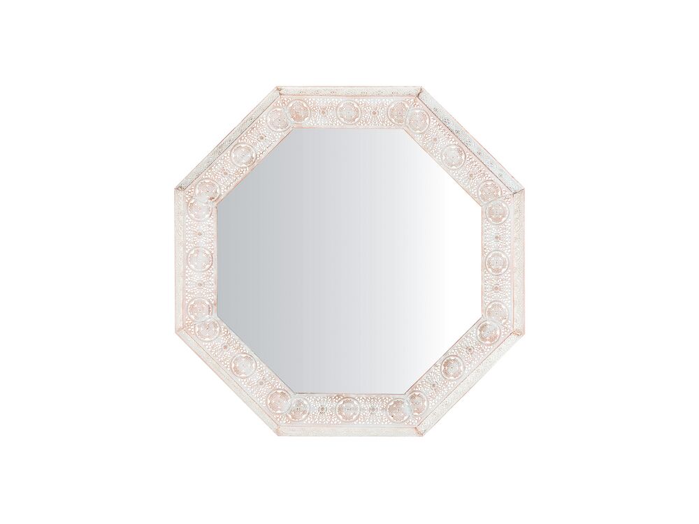 miroir blanc et cuivre 84 x 84 cm satara beliani fr